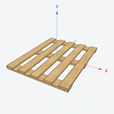 3D pallet assembled from boards in Pallet Editor